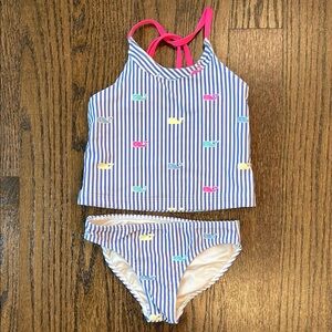 Vineyard Vines Blue and Pink Bikini with Nautical Stripes